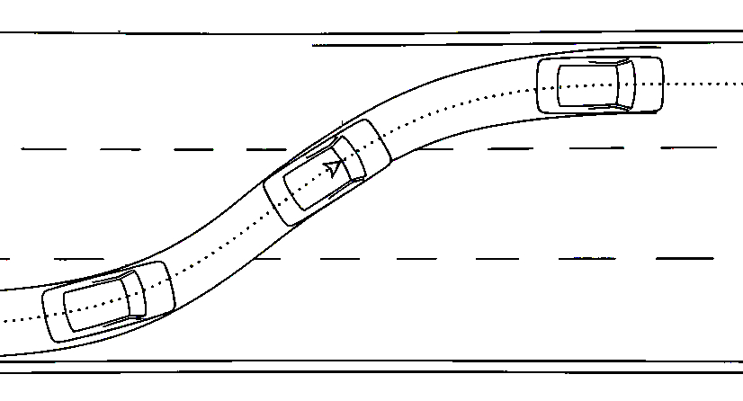 Figure 1: Conceptual image of lane recovery maneuver following a sigmoid curve