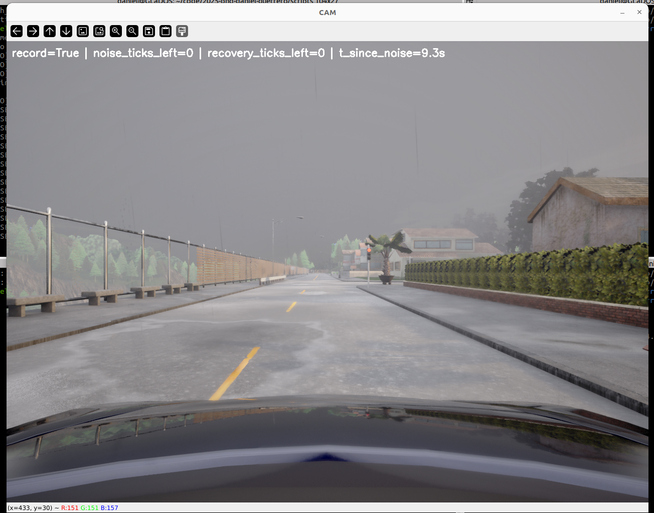 Ejemplo de recuperación tras perturbación en steer